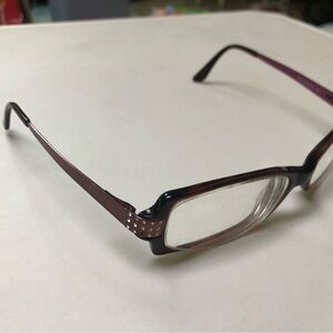 Stylish Purple “Lucky Plum” Glasses *frames only* with Rhinestone Accents *flaw